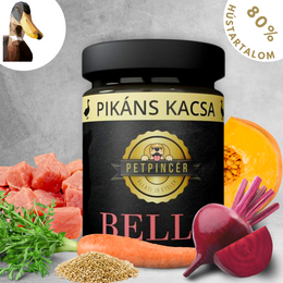 Petpincér főtt kutyaeledel kacsahús menü kutyáknak