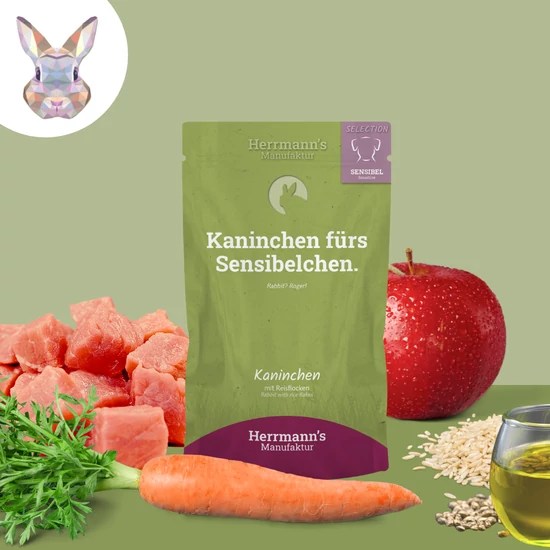 Nyúlhús párolt menü kutyáknak